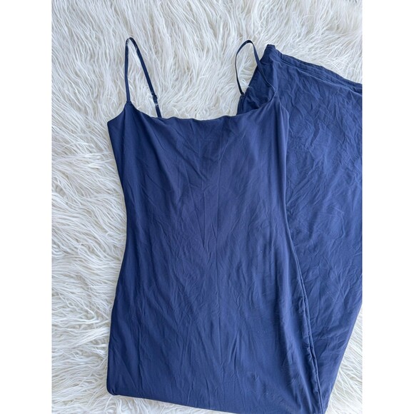 Skims Fits Everybody Long Slip Dress Navy Size Small - Picture 4 of 11